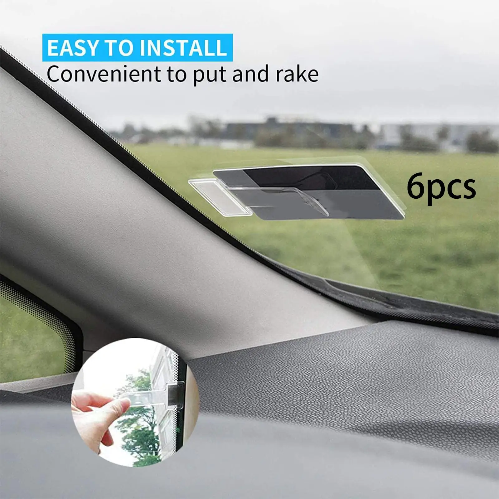 6x Car Windshield Parking Permits Ticket Holder Clip Transparent Self Adhesive Parking Permit Holder for Car Caravan Van