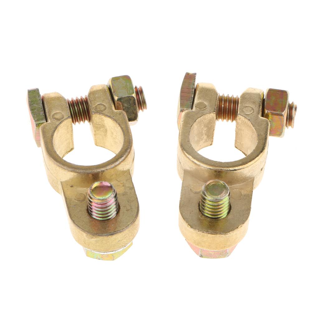 Gold Battery Terminal  Negative Clamps Connectors for Car Motorbike