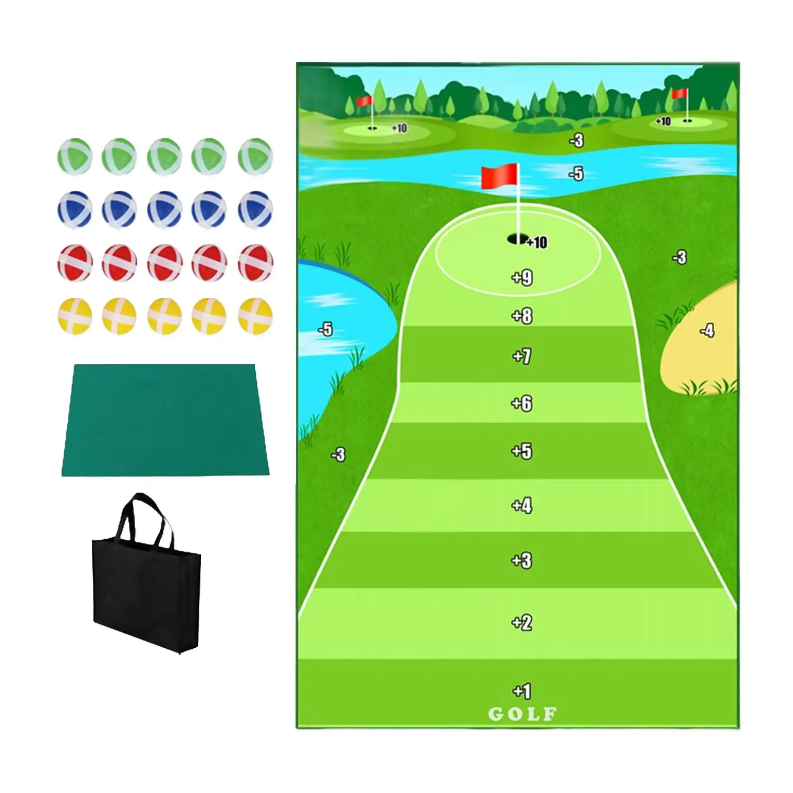 Golf Hitting Mat Portable Improve Golf Skills with Balls Durable Golf Game Set