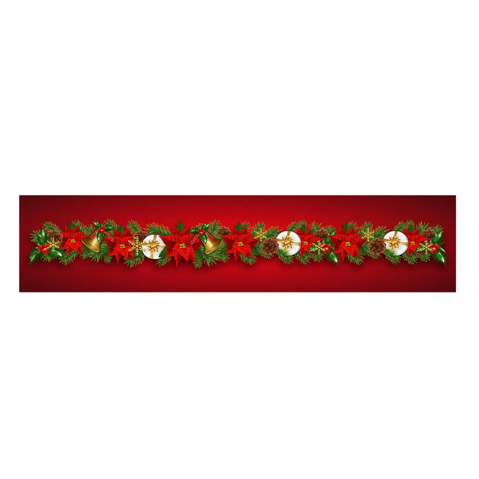 Christmas Table Runner 13 x 71 inch Red Table Cloth for Winter Kitchen Home