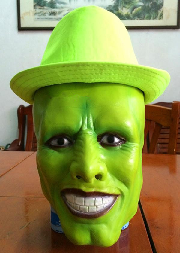 Luxus Latex berühmte Filme die Maske Jim Carrey männliche Maske Herren Kostüm Superheld Comic Erwachsene Kostüm Zubehör Spielzeug maske – Detail 9