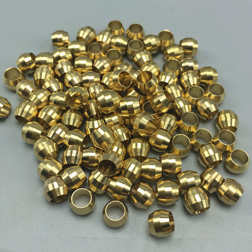 Description Picture 3 of item10 pcs 3 4 5 6 8 10mm Brass Ring Sleeve for Compression Tube Union Lubricating Pump Oil Ring Oil Pipe Clamp