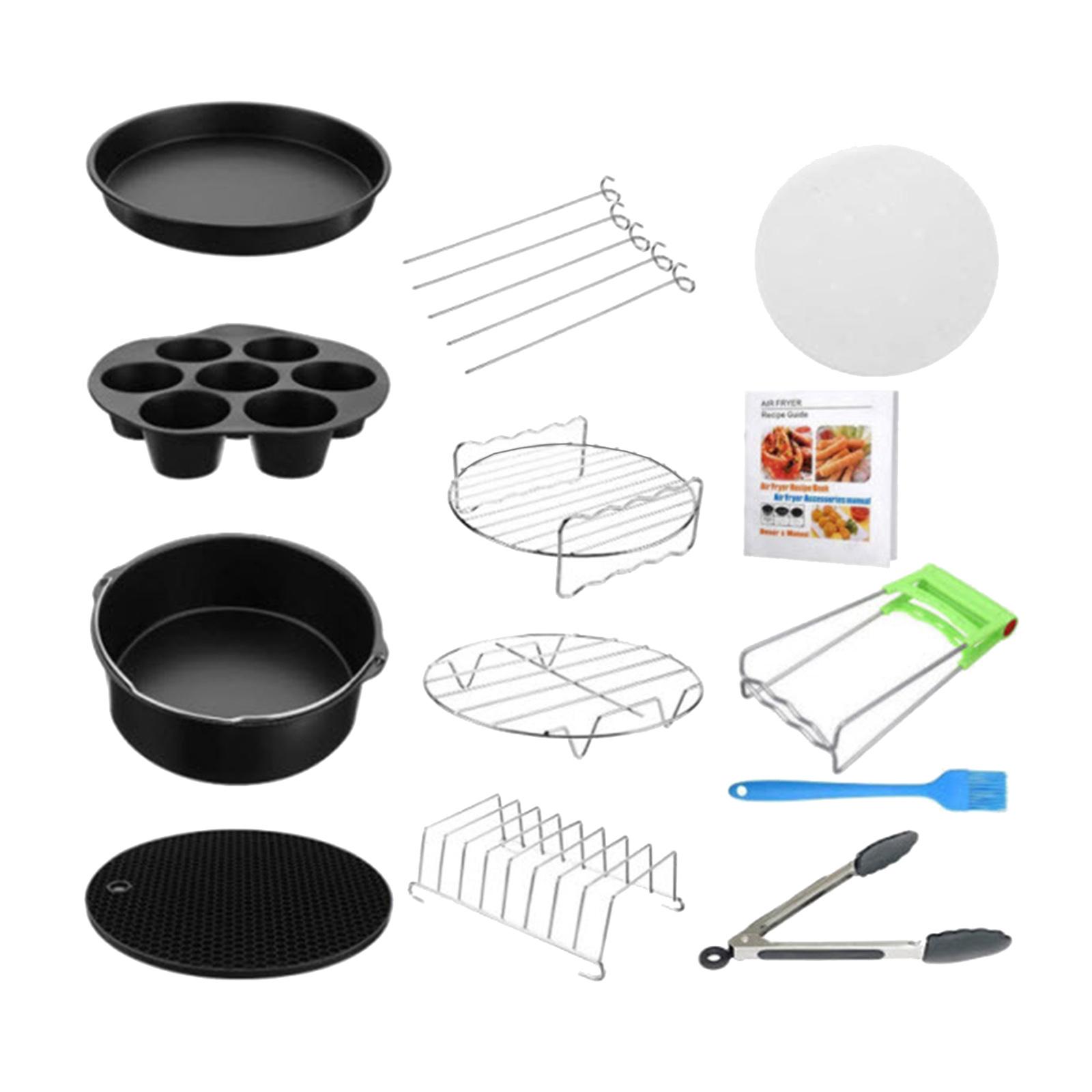 12Pcs Air Fryer Accessories Set Fit Most Brands Pizza Pan for 5.3-6.8Qt BBQ