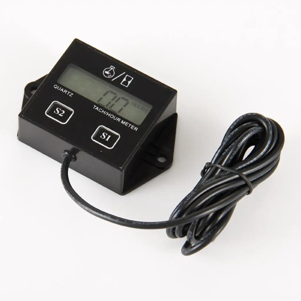  Tach Hour Meter LCD Display   for Small Engine Boat  Motorcycle Motocross ATV Snowmobile