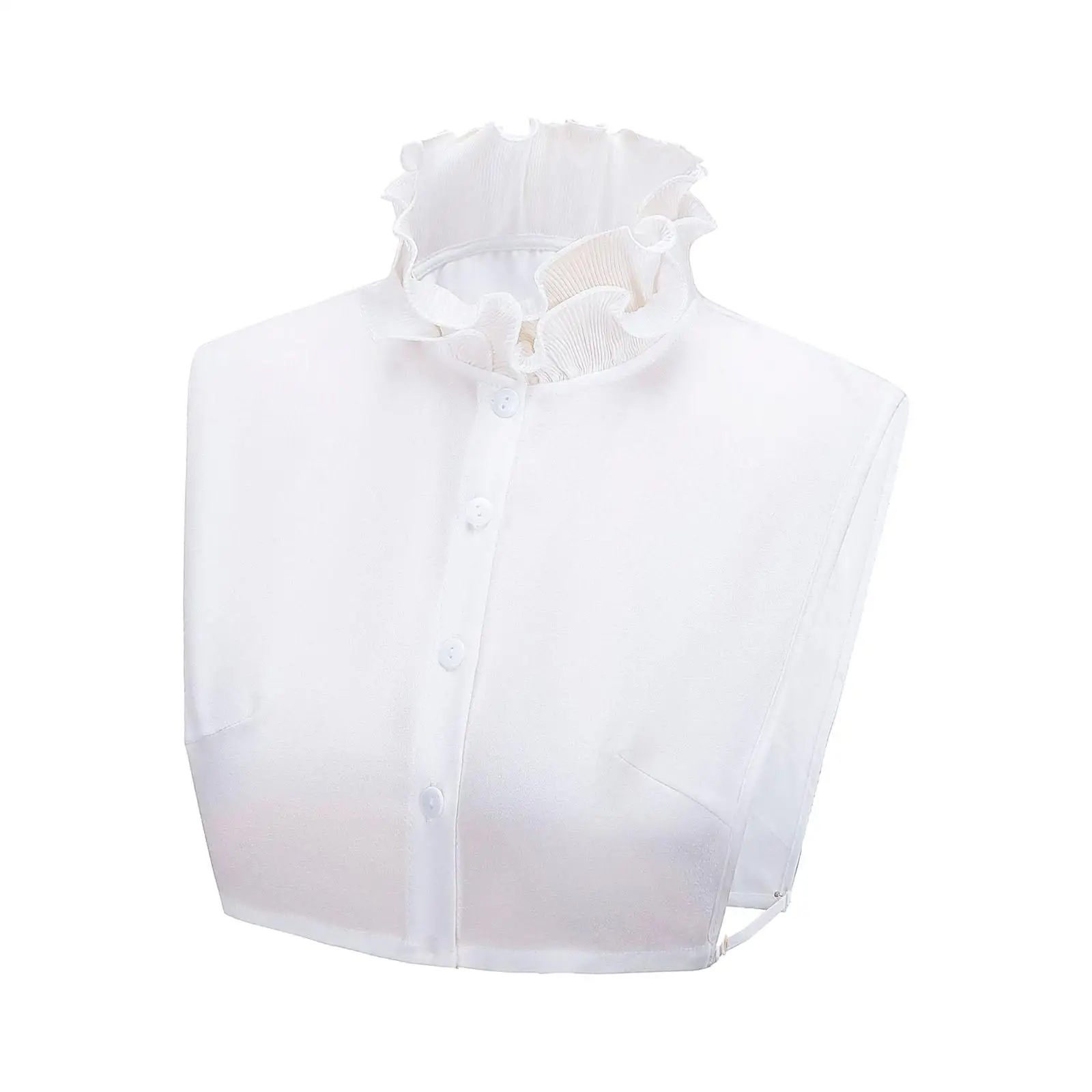 Detachable Neckwear Mock Neck Ruffles Upright Neck Half Shirt Top Neckwear False Doll Neckwear for Dress Sweater Shirt Girls