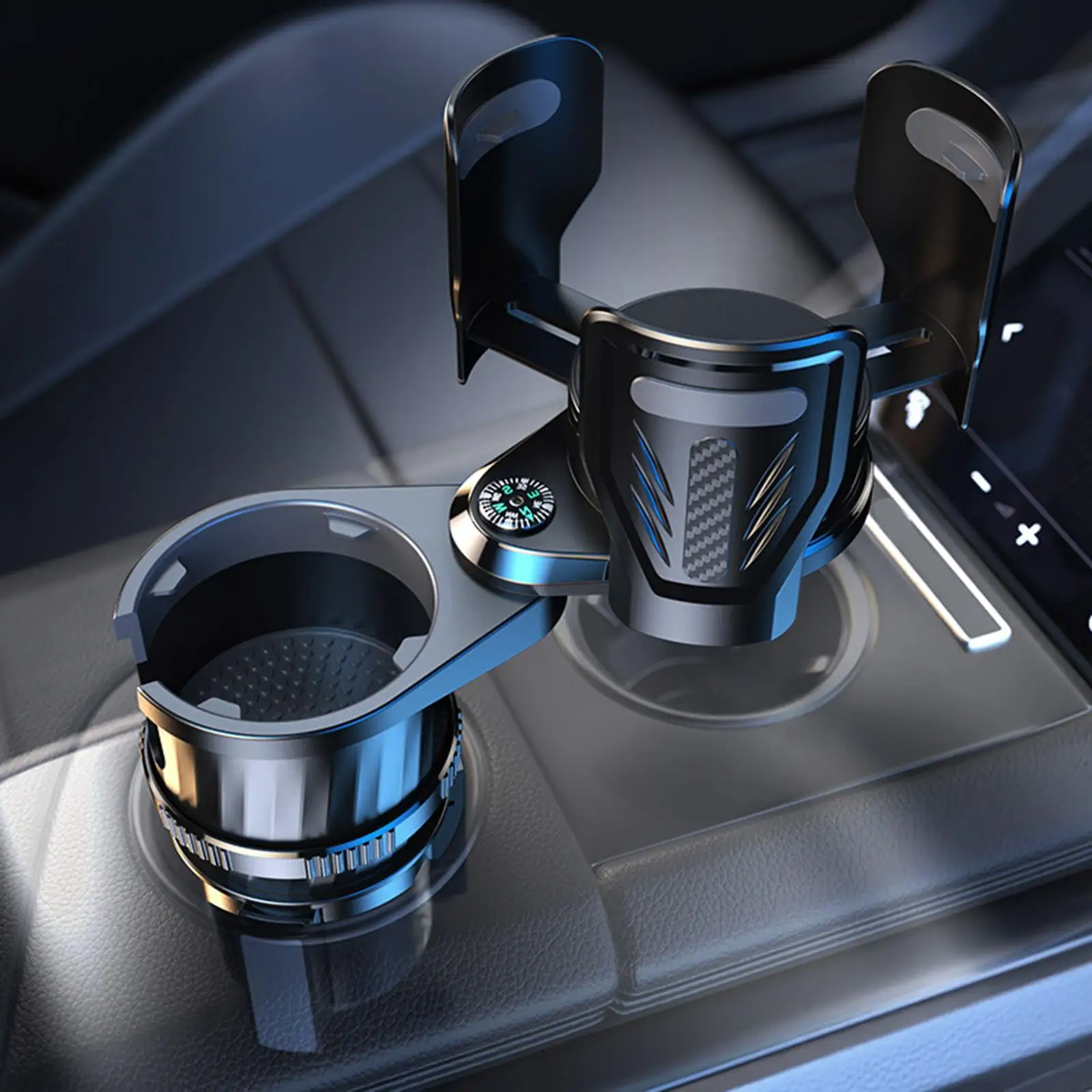 Car Cup Holder Expander Extension Storage Black Automotive