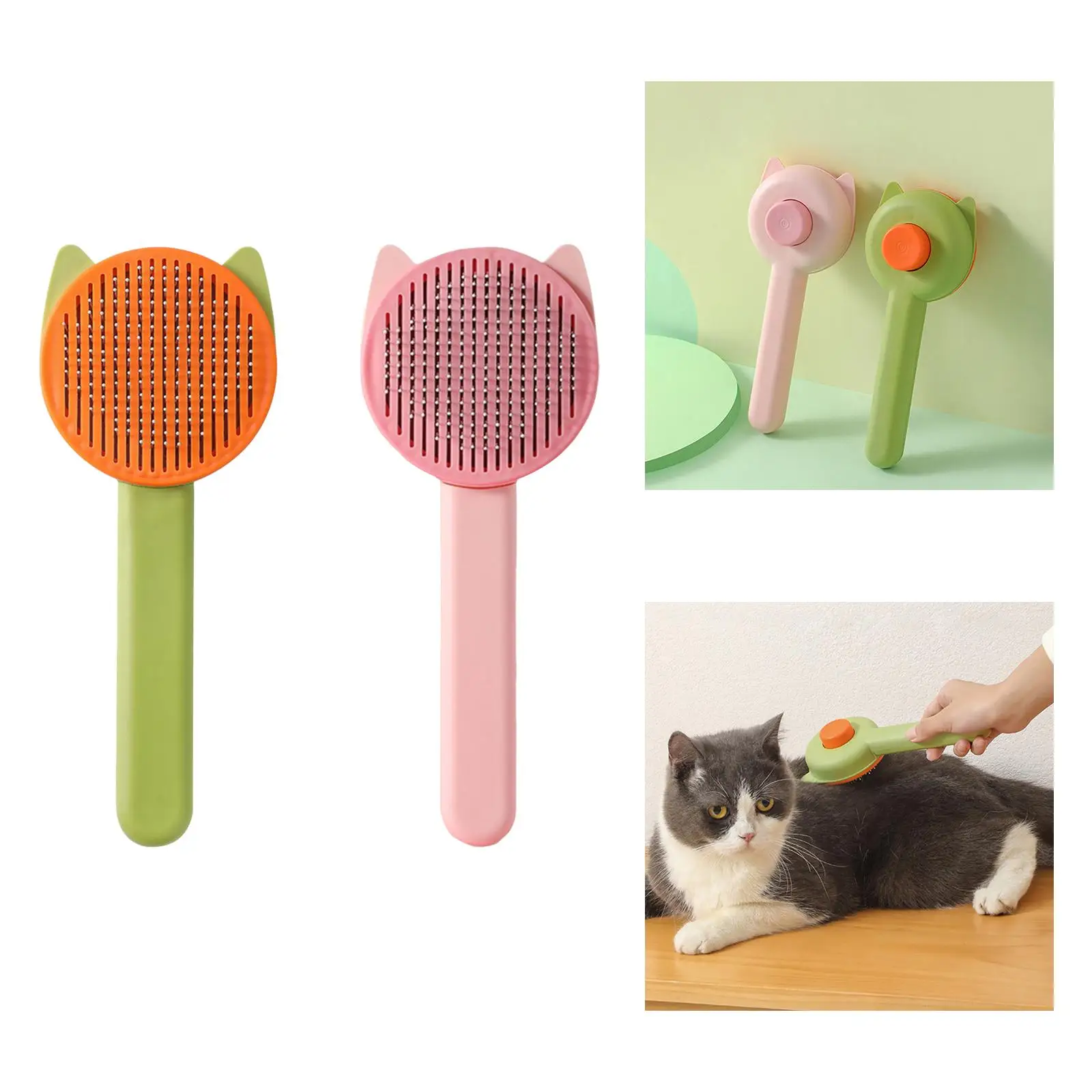 Pet Cat Brush Dog Comb Remove Loose Undercoat Pet Cleaning Slicker Brush Pet Cat Hair Remover Pet Cat Grooming Comb Pet Supplies