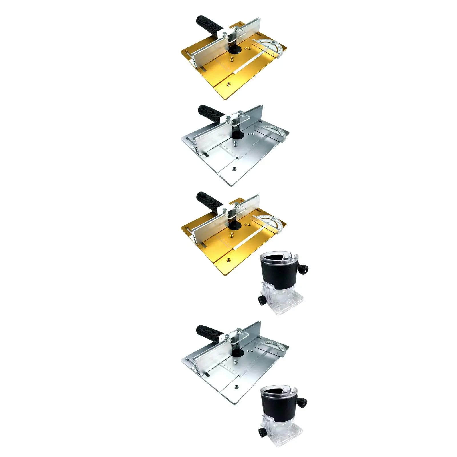 Router Table Insert Plate with Miter Gauge Aluminum Alloy Router Table Insert Plate Wood Milling Flip Board for Engraving