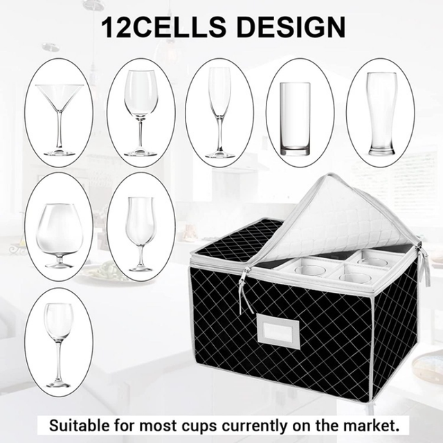 China Storage Containers Box with Dividers, Wine Glass Stemware Storage  Cases with Hard Shell for 12 Crystal Glassware Drinkware - AliExpress