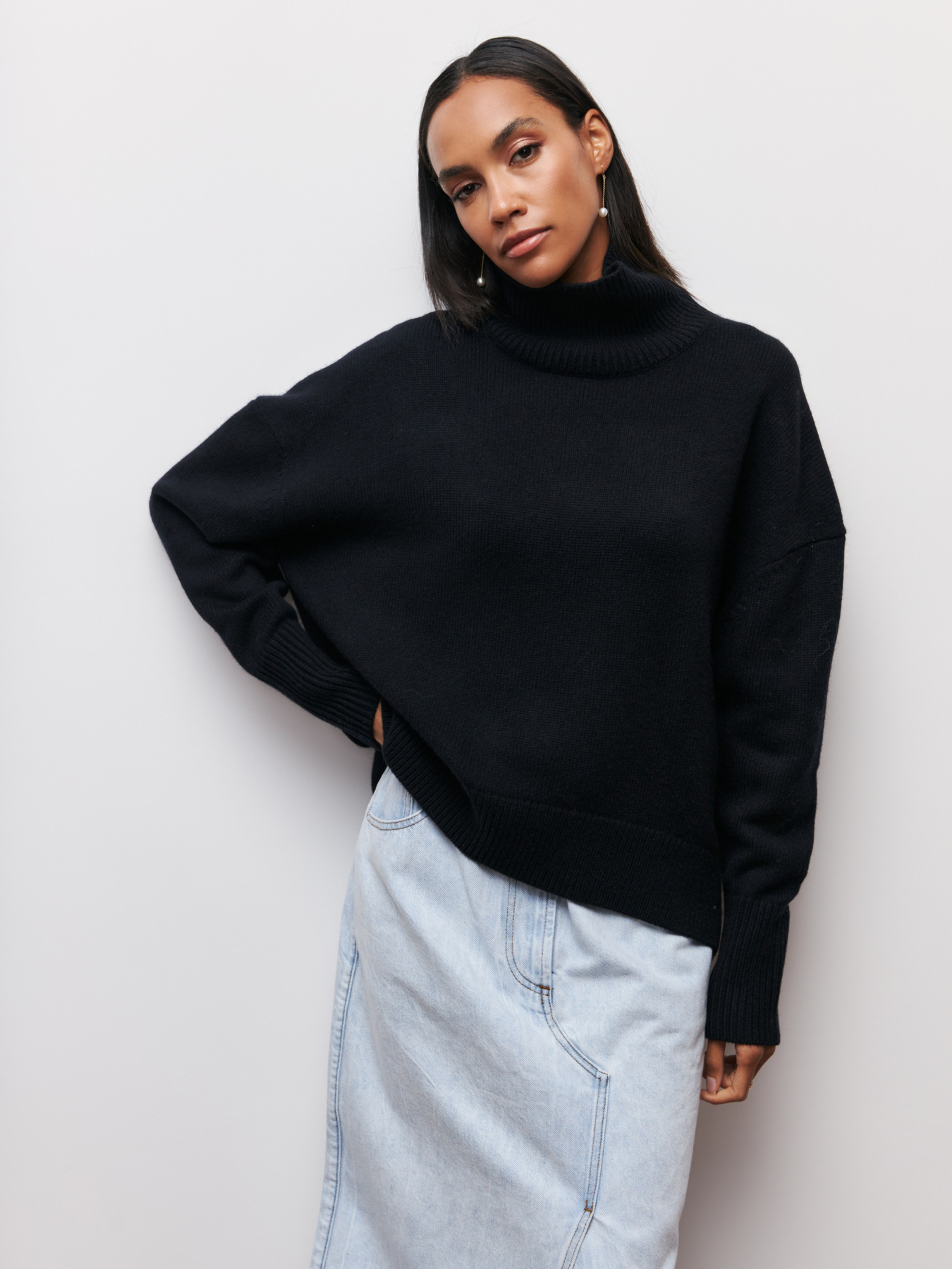 Oversized Knitted Sweaters Loose Women Pullovers Autumn Winter Basics Tops Jumper Warm Female Turtleneck Pulers Sweaters_voghion.com