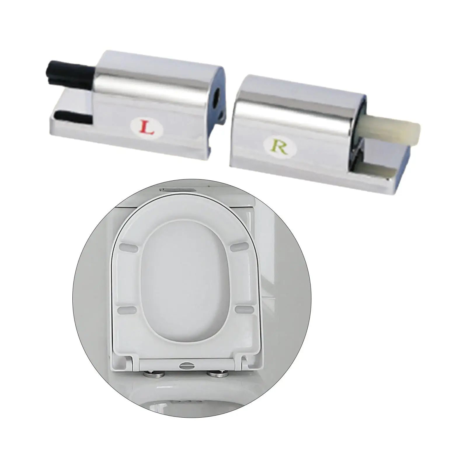 2x Toilet Seat Hinge Slow Drop Connector Toilet Seat Repair Replacement