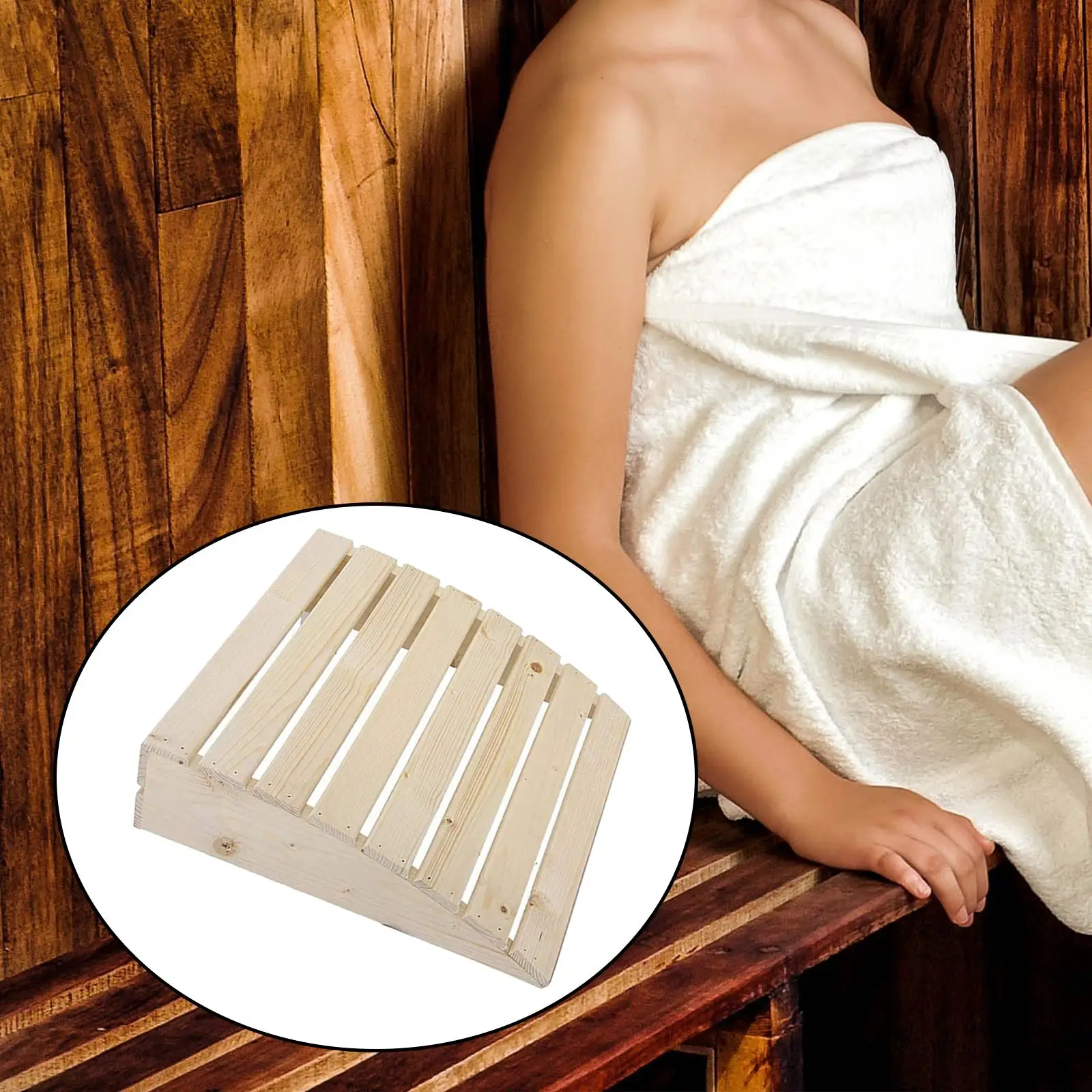 Wooden Sauna Headrest Neck Pillow Head Support Comfortable Practical Wooden Sauna Pillow for Sofa Steam Room Bedroom Bathroom