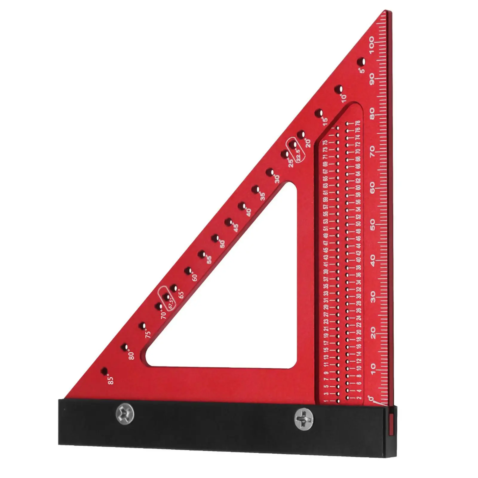 Aluminum Alloy Triangle Angle Ruler Multipurpose Woodworking Line Ruler for Engineer Carpentry Drafting Architecture