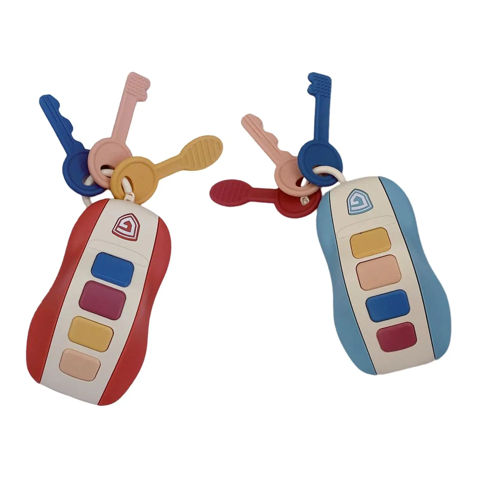 2Pcs Toy Car Keys on A Keychain Musical Smart Remote Key for Toddler Gifts