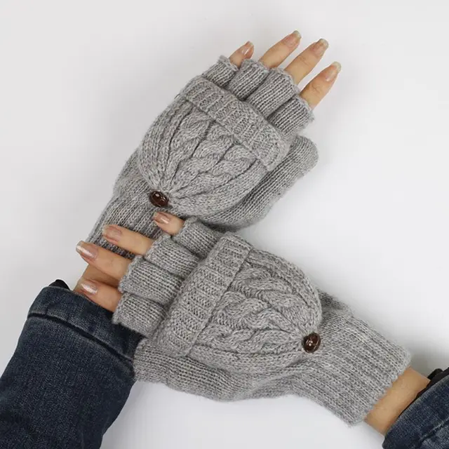 1 Pair Fashion Women Warm Fingerless Gloves