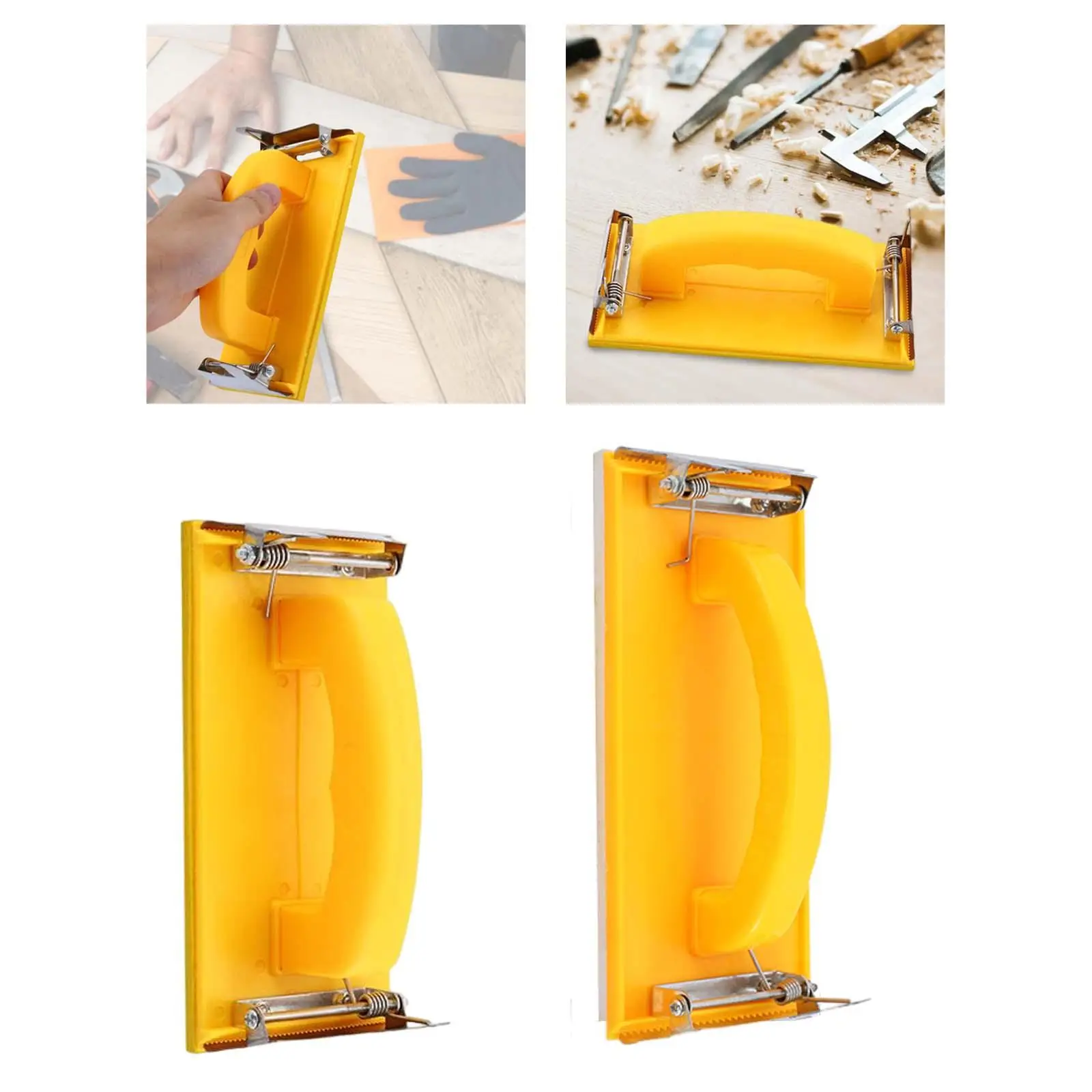 Portable Hand Sander Organizer Hand Tool Metal Clip Sandpaper Holder for Drywall Wood Furniture Finishing Metal