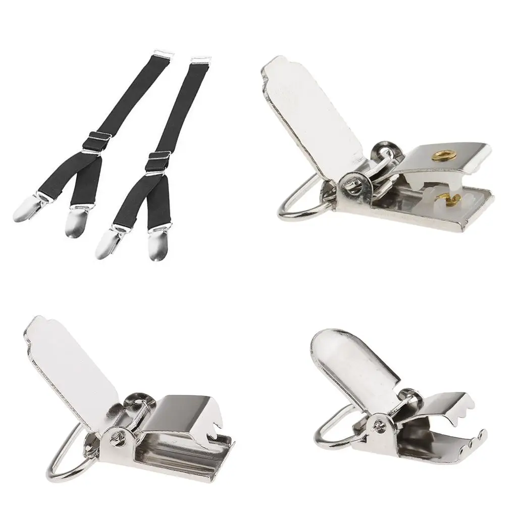 20Pcs/Lot Metal Baby Pacifier Suspender Clips Webbing Dummy Strap Holder Craft Hooks Craft Sewing Tool 28x10mm Silver