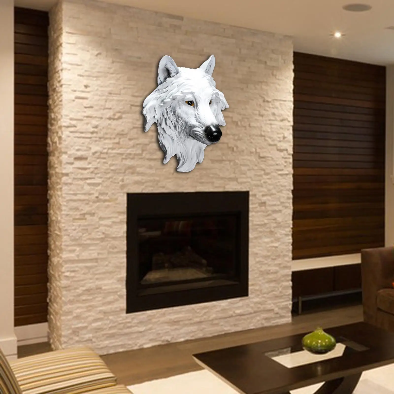 3D Resin  Wall Decorations for  Fireplace Decorative Piece Indoor Realistic Fine Workmanship