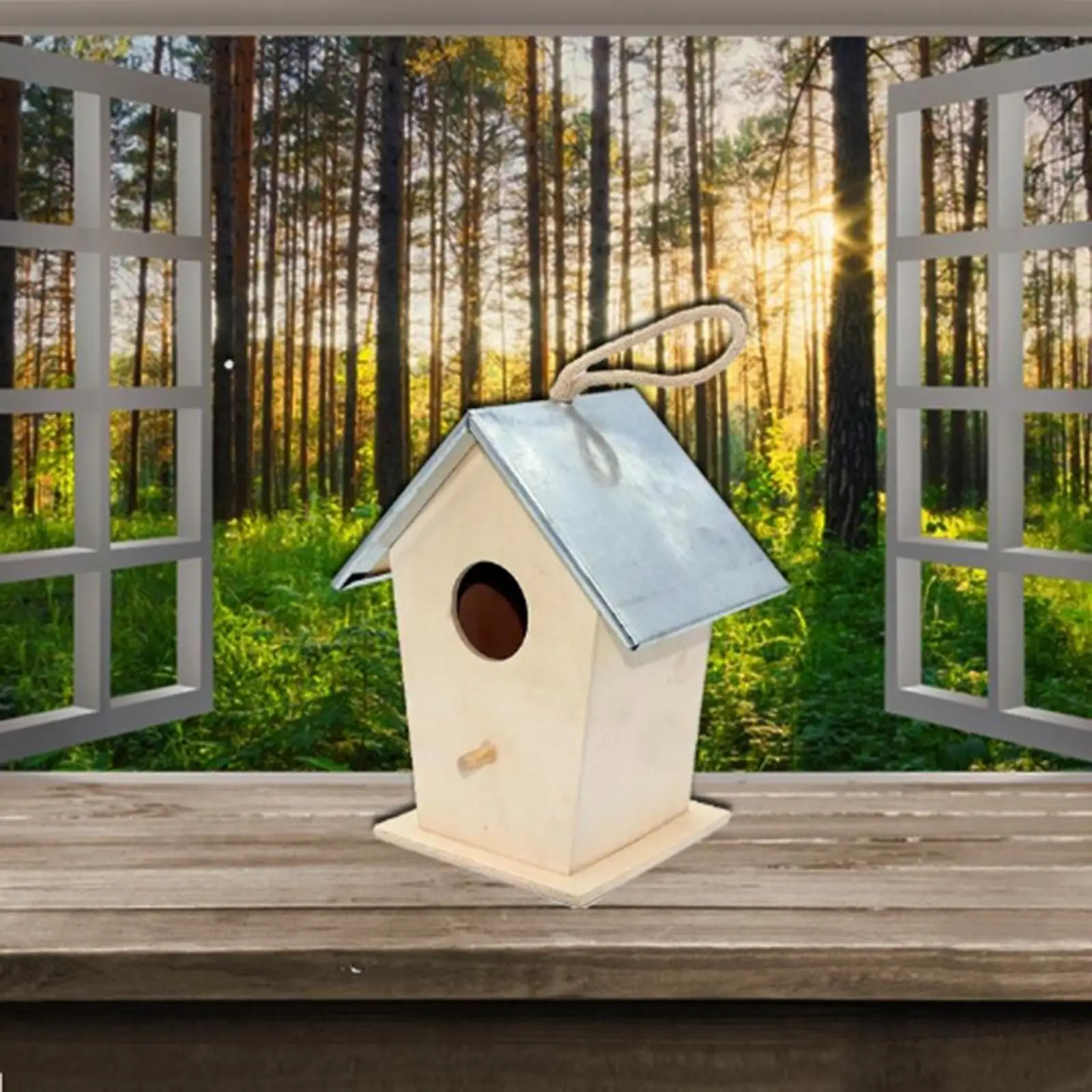 Outside Birdhouse Hummingbird Nest for Finch Wren Robin Sparrow Pearl Bird