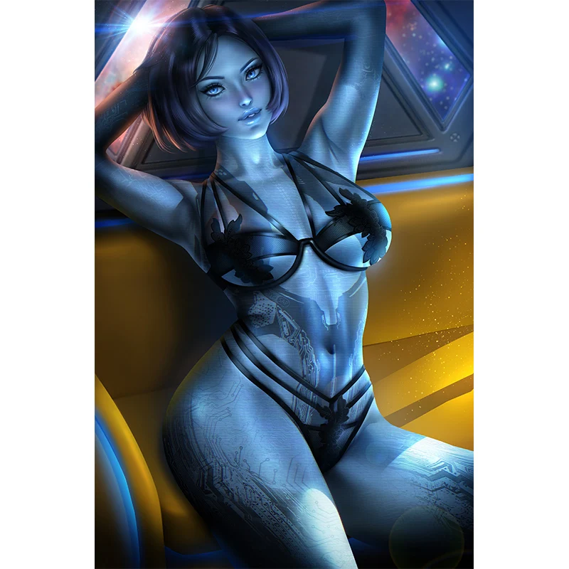 Custom Print Anime Halo Cortana Nude Sexy Anime Girl Art Posters Hd Wall  Art Canvas Painting For Living Room Home Decor Picture - Painting &  Calligraphy - AliExpress
