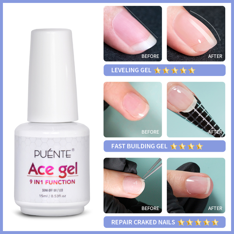 Best of 15ML Ace Gel 9-in-1 Nail Glue Gel Nail Polish Transparent Clear Function UV Gel Soak Off Nail Art Gel Varnish Thickness Base Gel Reviews & Tips - Image 5