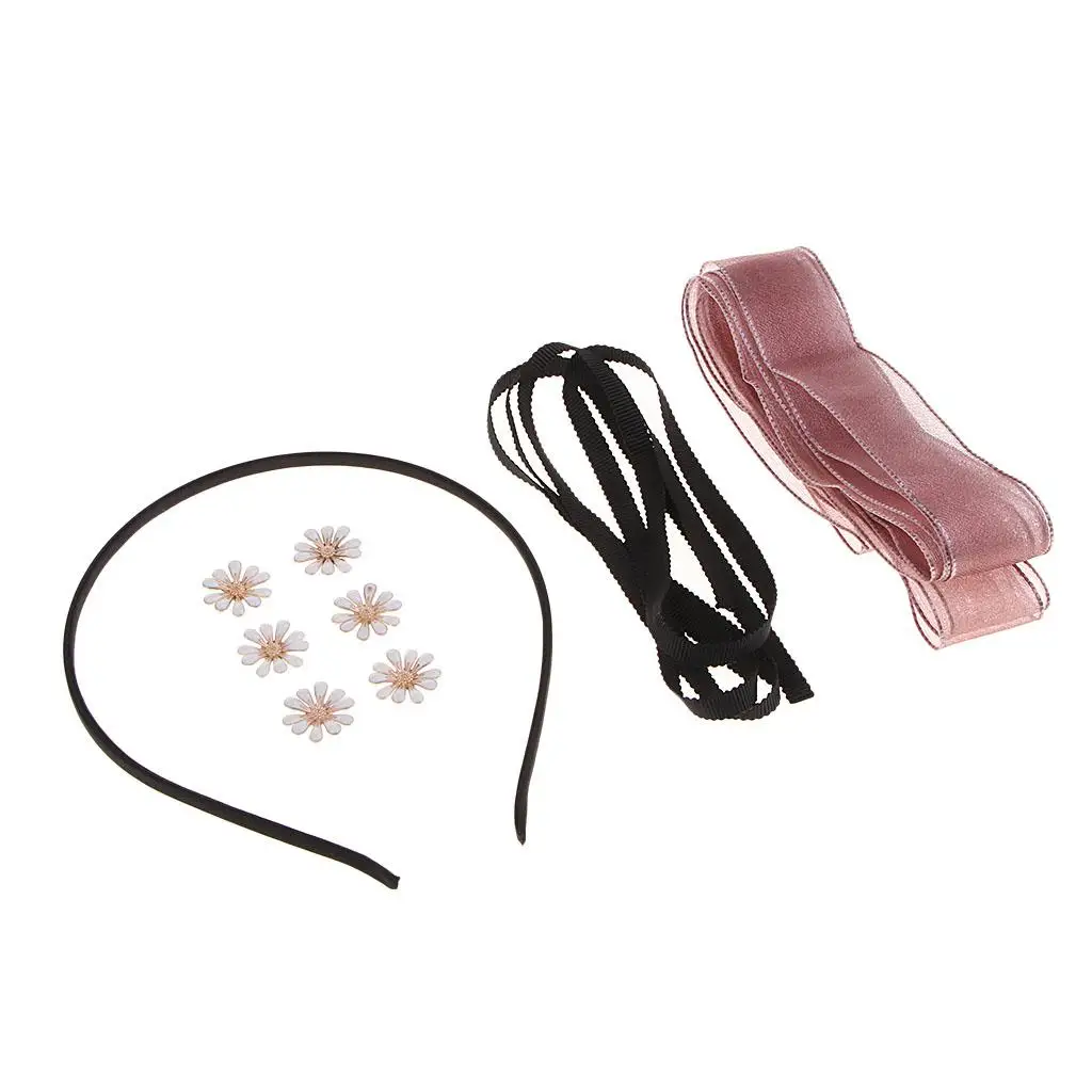 Ribbon Bowknot Headband Making Set Kits, Flower Hairband Hair Bow DIY Craft Supplies, Findings for Beginners Adults