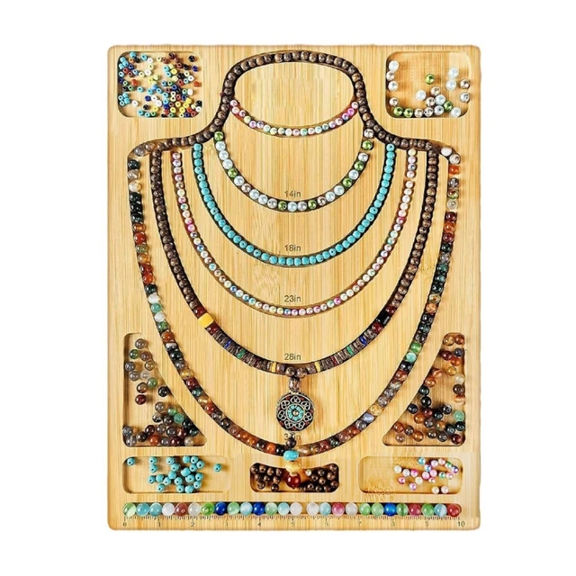 Jewelry Beading Design Tray Bracelet Measurement Board Wooden Bead