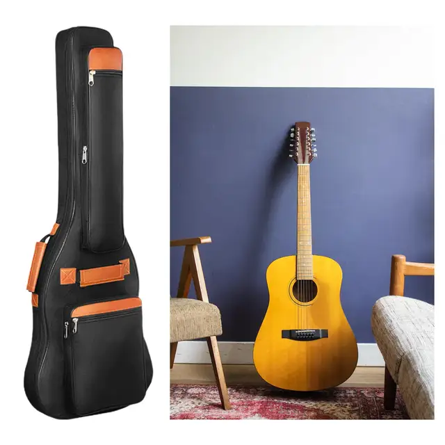 Electric Bass Guitar Bag Backpack Dual Adjustable Shoulder Strap Thick  Padded Guitar Travel Case Black Gig Bag for Outdoor Home - AliExpress