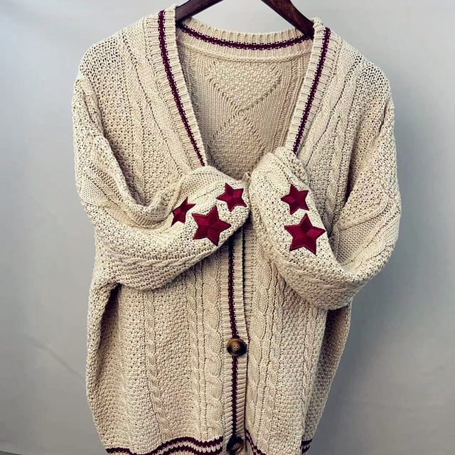 22FW Star Embroidery folklore cardigan taytay cardigans with