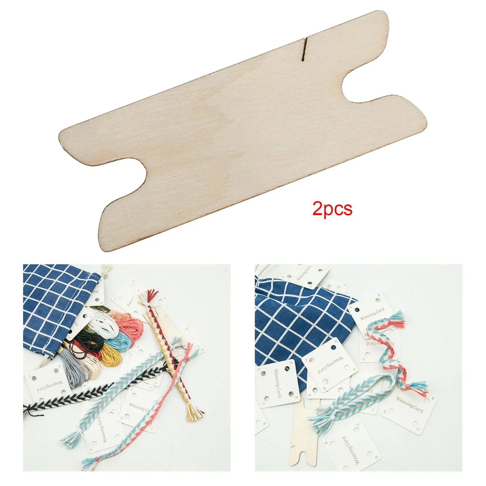 2 Pieces Wooden Weaving Shuttle Tapestry Handcrafts Tatting Shuttle Convenient DIY Cross Stitch Loom Tools Sewing Accessories