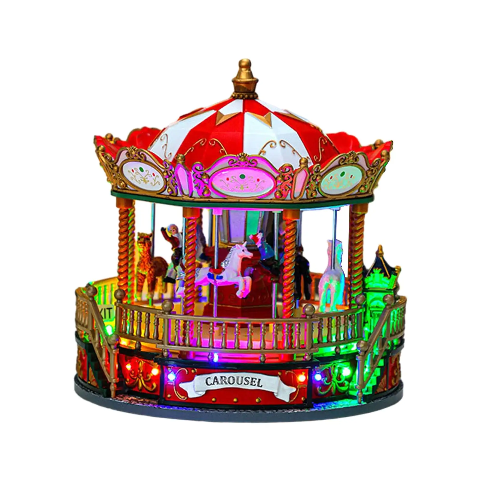 Christmas Carousel Music Box Rotating for Office Living Room Decoration