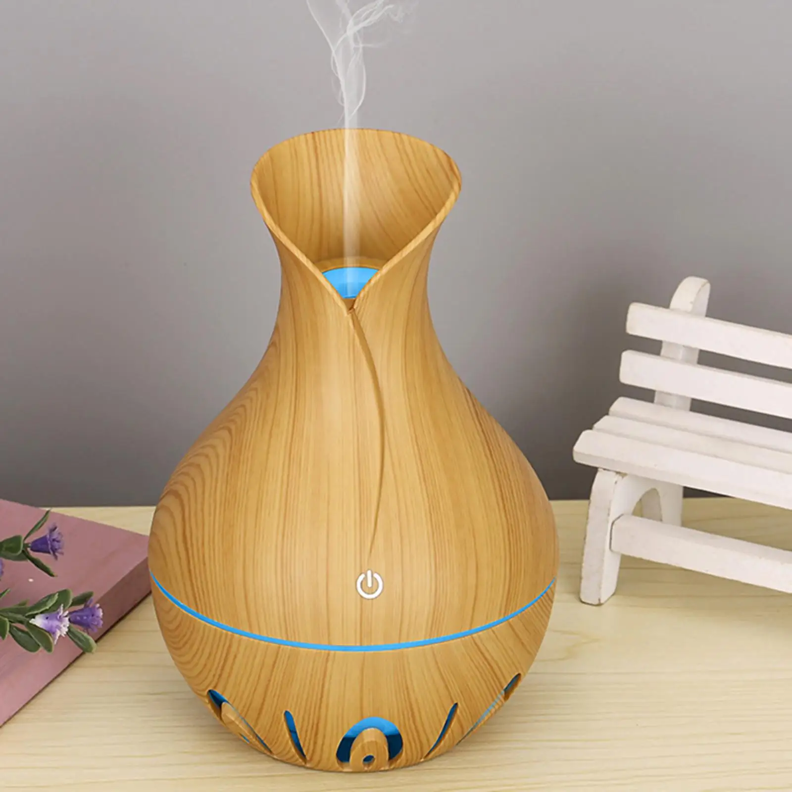 Essential Oil Diffuser Ultrasonic 7 Colors Wood Grain Super Quiet Purifier USB Aroma Diffuser for Gifts Baby Bedroom Bedroom Car