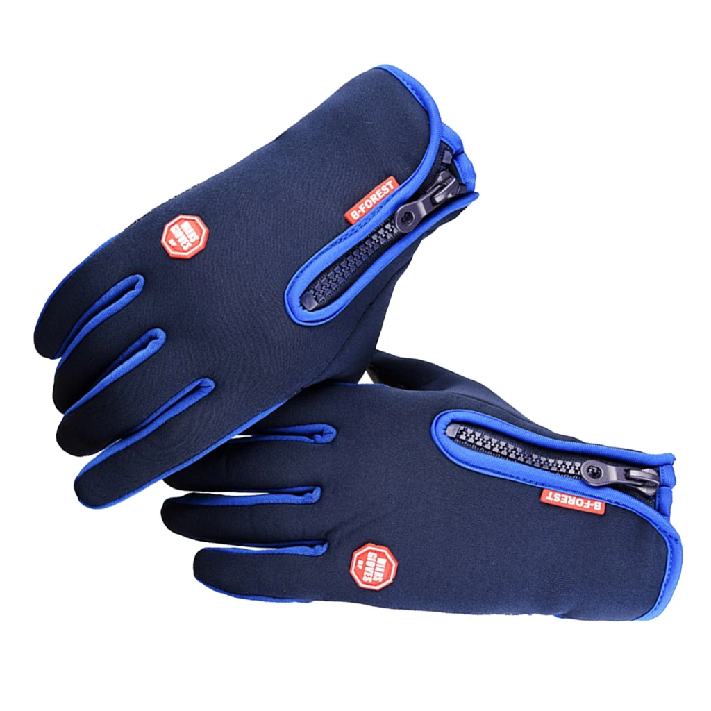1 Pair Thermal Thickened Gloves Motorcycle Cycling Screen Mitten