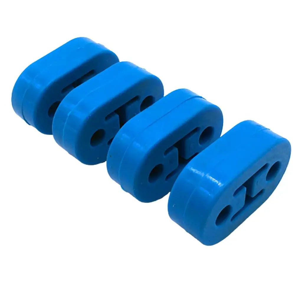 4x Universal Silicone Muffler Exhaust Hanger short Hangers Blue 12mm- 1/2