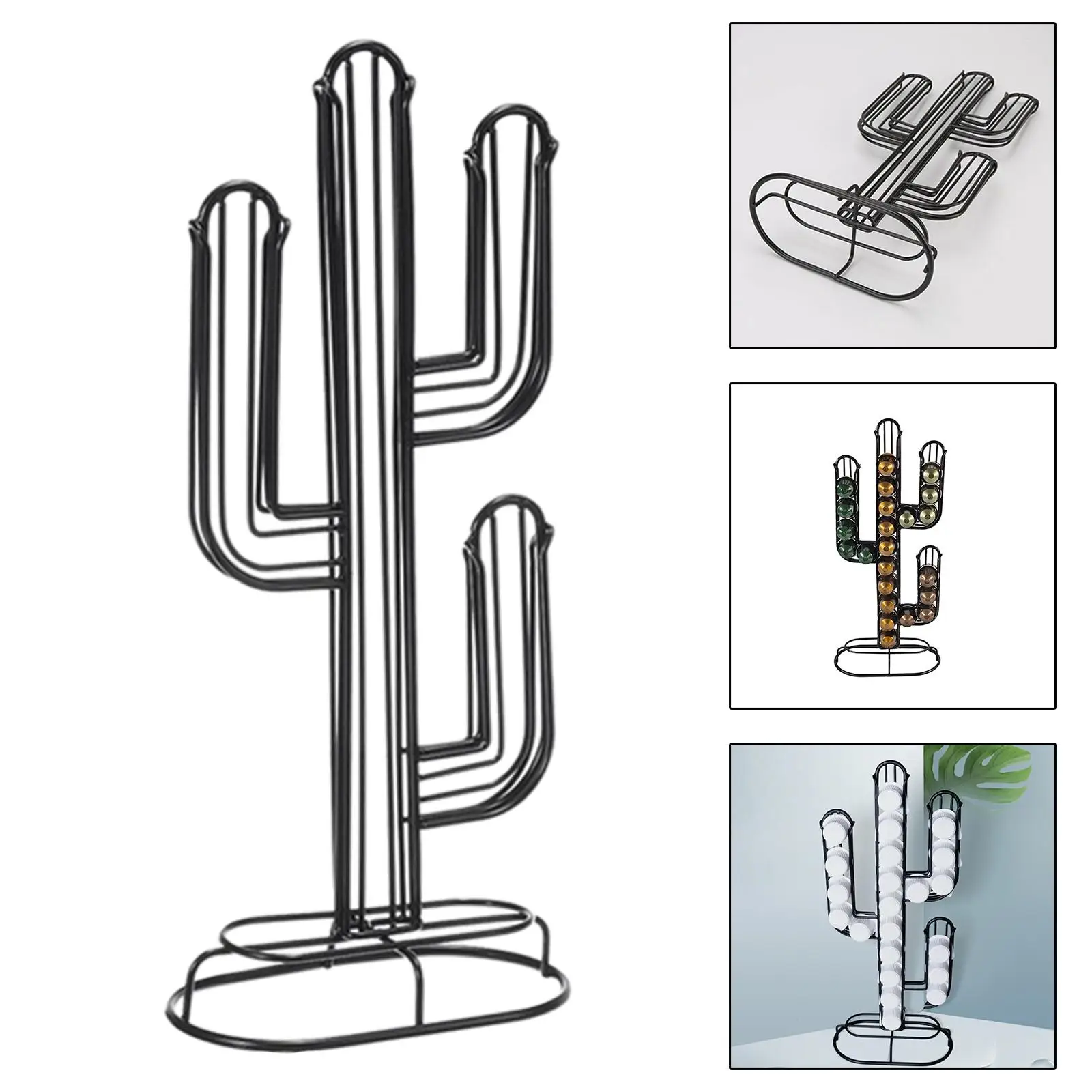 Cactus Design Coffee Capsule Holder Space Saving No Assembly Required Coffee Pod Rack for Kitchen Bar Home Housewarming Gifts