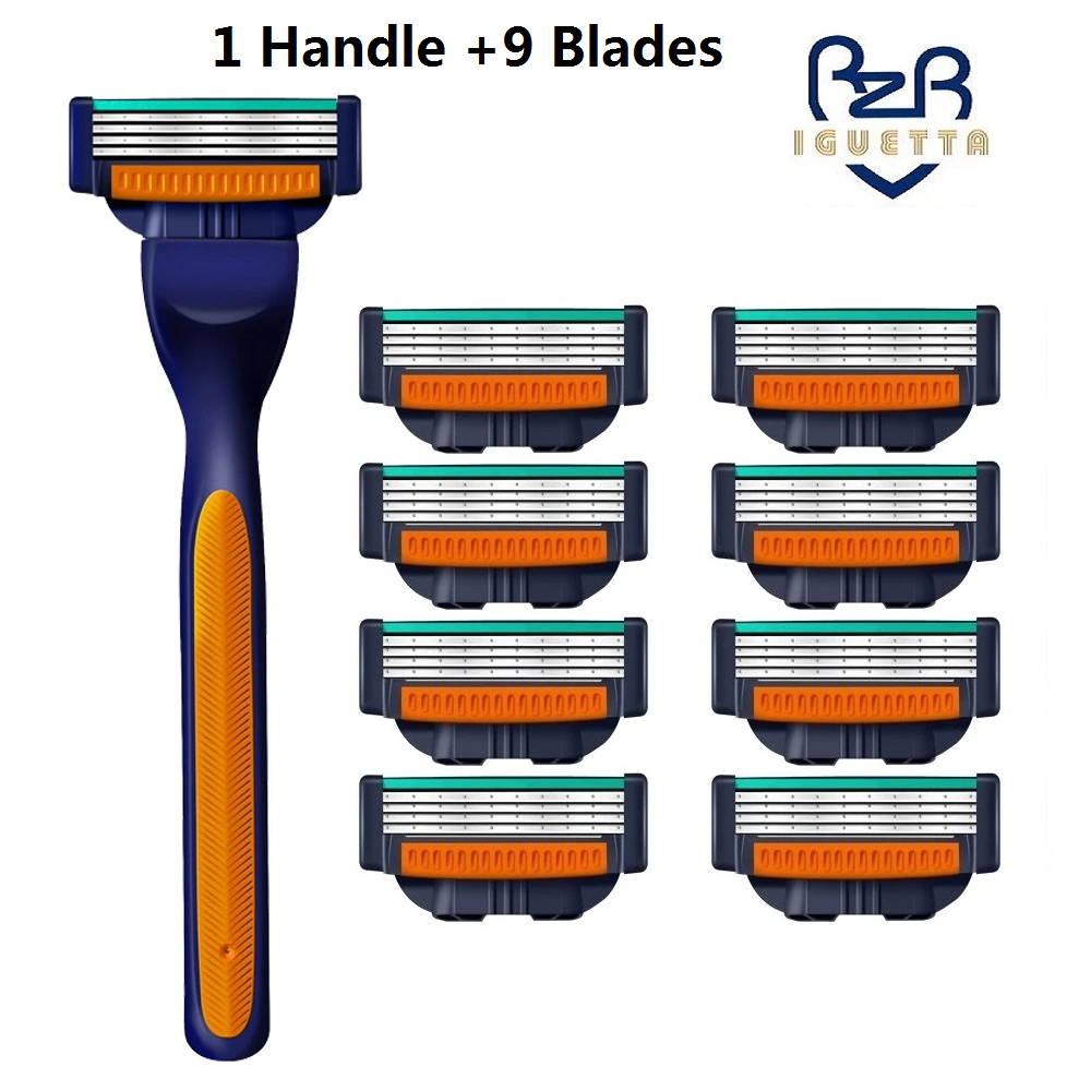 Best of (1Handle+ 9 Blades) High Quality Men Razor Blade Sharp Stainless Steel Shaving Cartridges Changeable Shaver Head Reviews & Tips