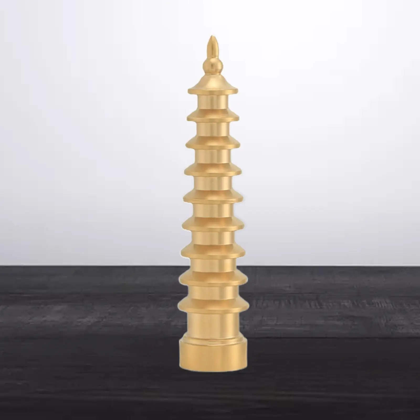 Brass Pagoda Feng Shui Statue Ornaments Protection Business Rises for Office Home