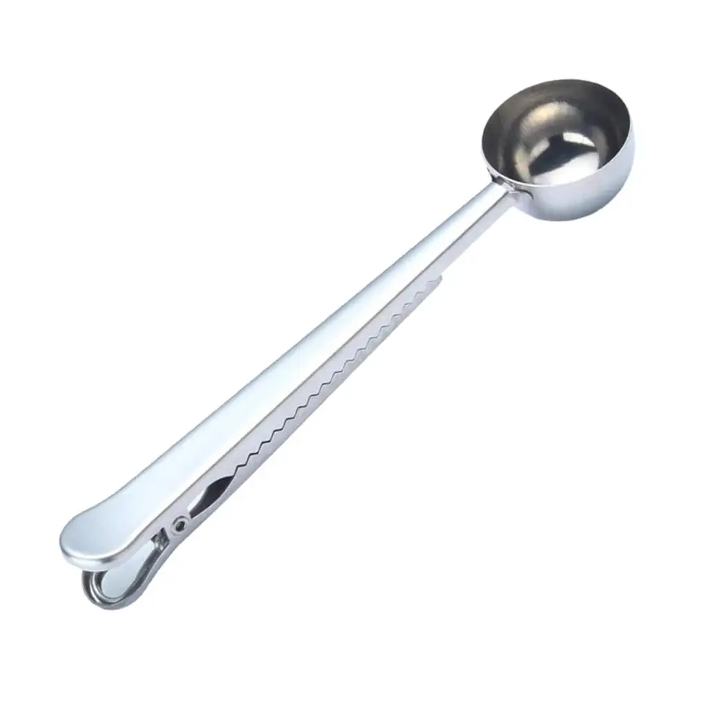 Stainless Steel Multi Function Coffee Measuring Spoon With Bag Clip