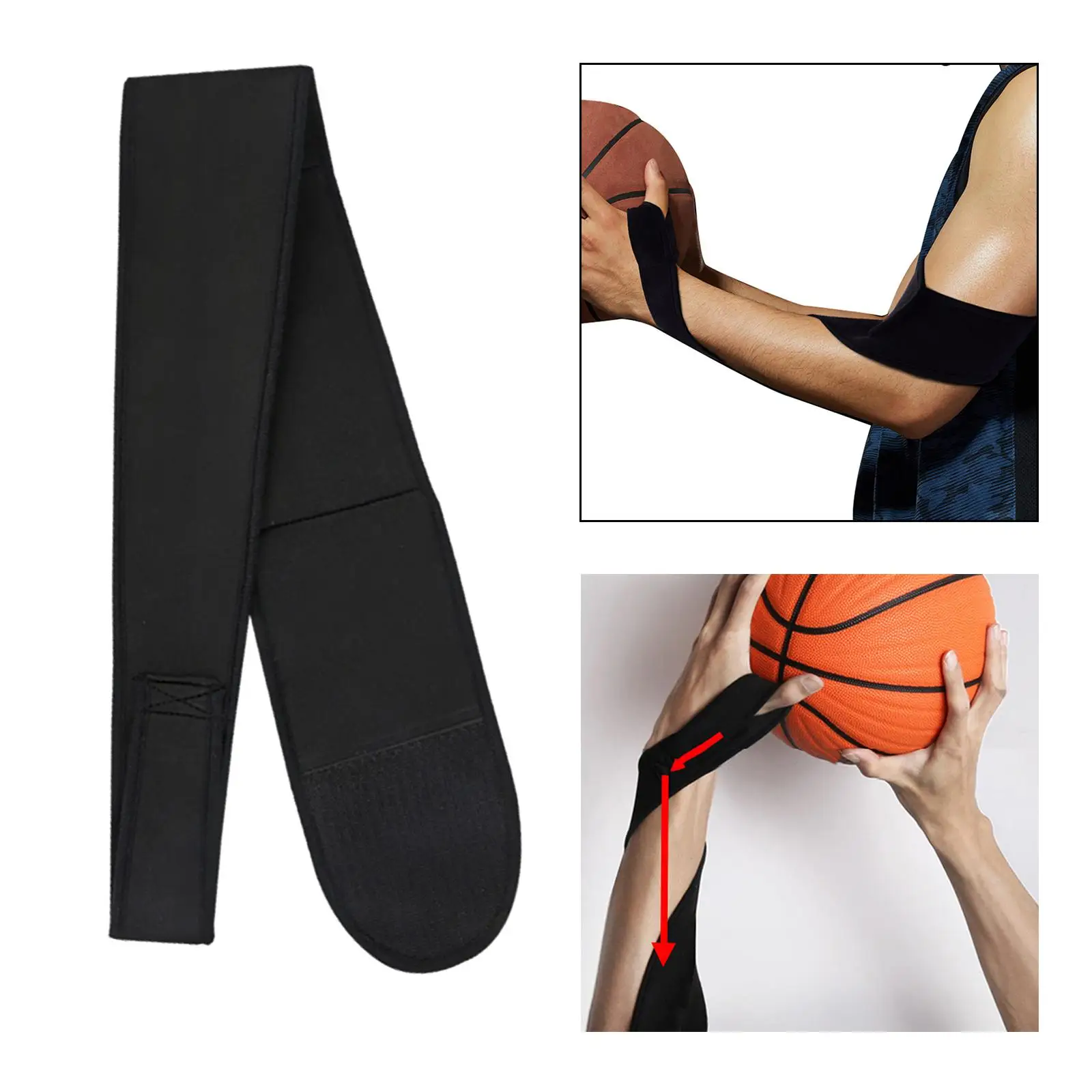 Basketball Shooting Aid Auxiliary Belt Training Portable Black Diving Fabric Durable for Hand Posture Correction Youth Adults