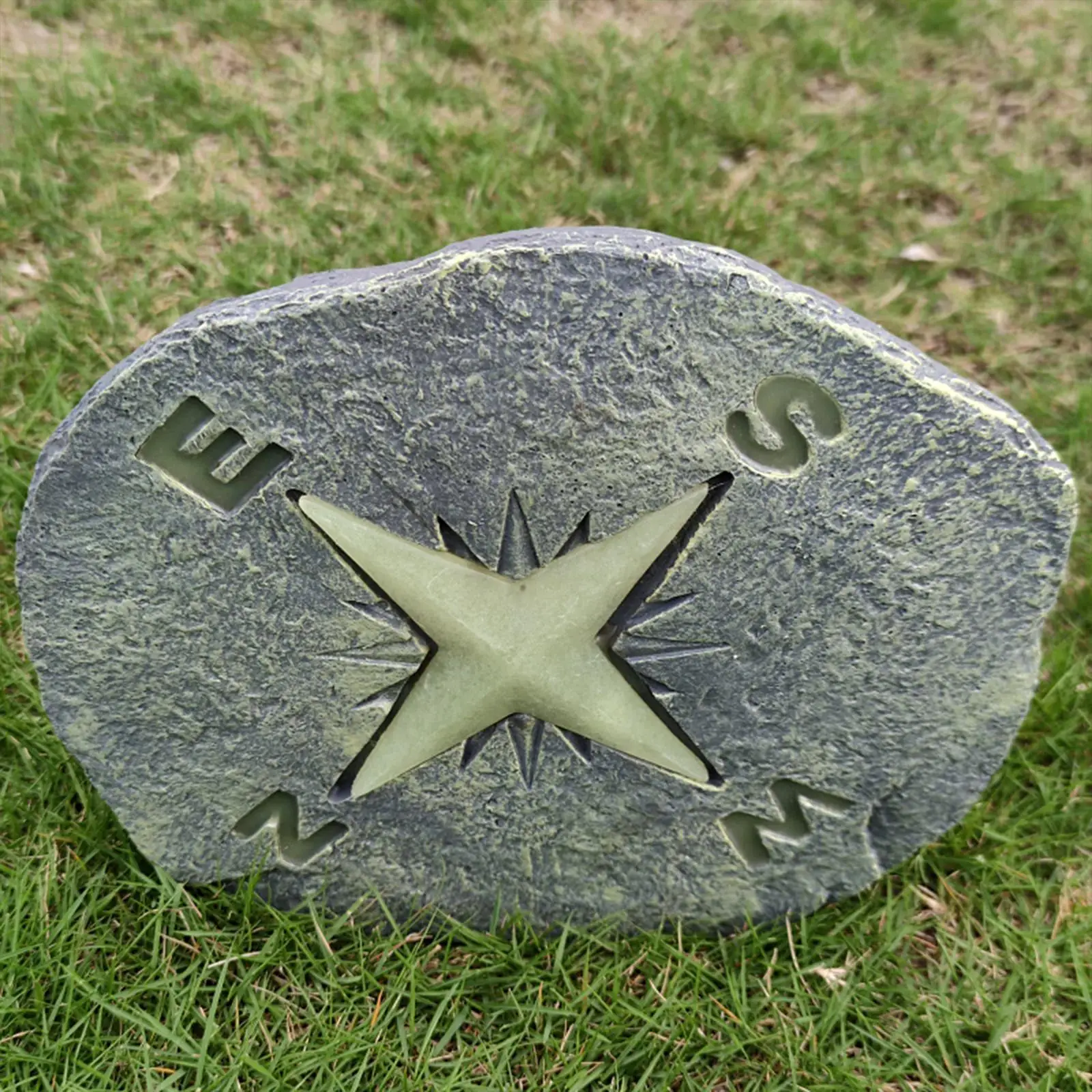 Resin Compass Night Fluorescent Foot Stepping Stone for Walkway Garden Lawn