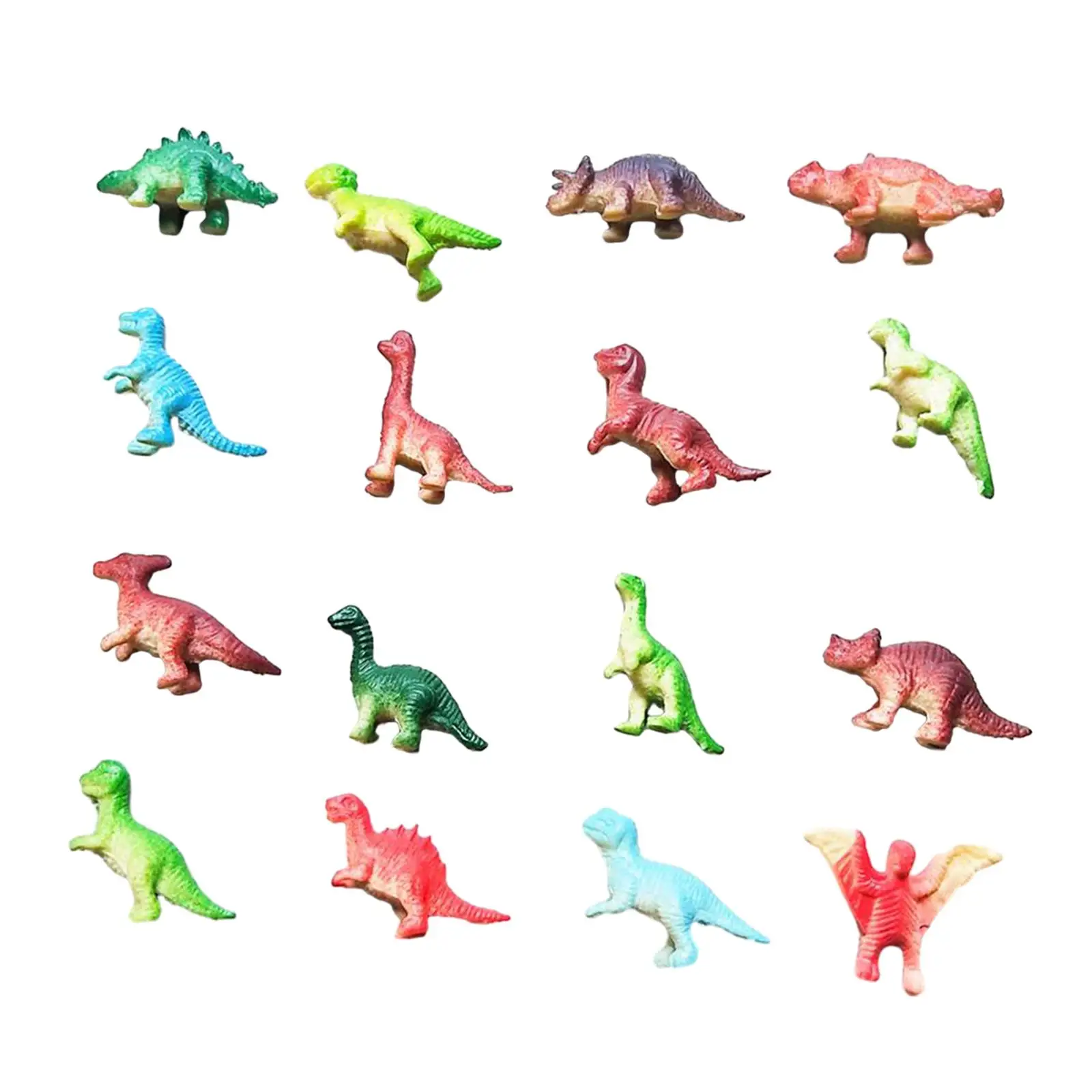 16x Little Dinosaur Figurine Play and Display Mini Dinosaur Toys for Birthday Dinosaur Theme Party Baby Shower Boy and Girls