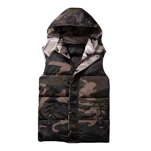 Feather Jacket Camo Sleeveless Jacket Winter Men's And Women's