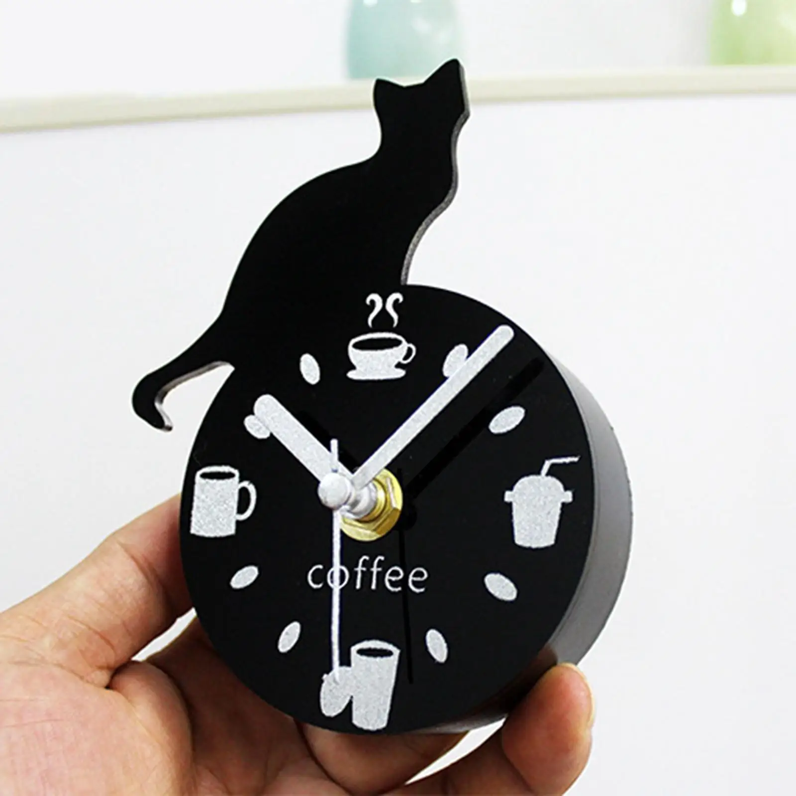 Cute Refrigerator Magnet Clock Portable Climbing Cat Decorative Fridge Stickers Hanging Magnet Wall Clock for Living Room Decor