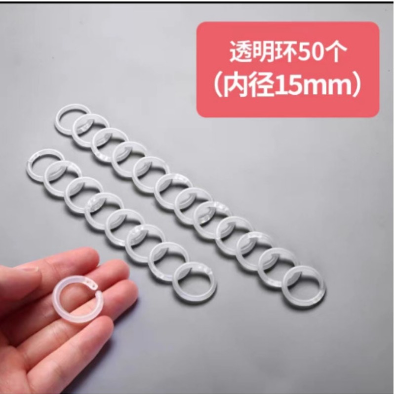 50 Teile/beutel Kunststoff Farben Ringbuch 15mm DIY Alben Lose-blatt Buch Hoops Öffnung Büro Bindung Supplie Fotoalbum – Detail 3
