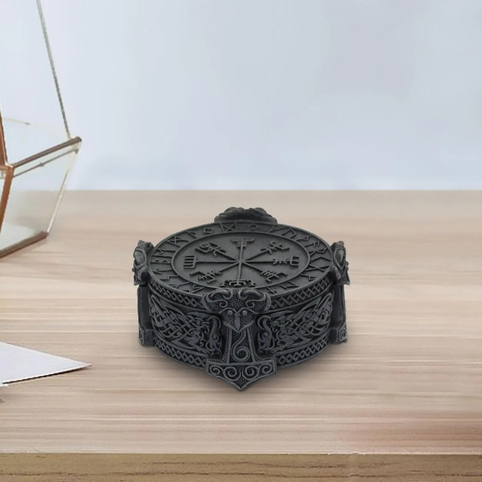 Trinket Jewelry Box Tabletop Ornaments Display Holder Viking for Home Decor Centerpiece Birthday Gift Collectible Necklaces