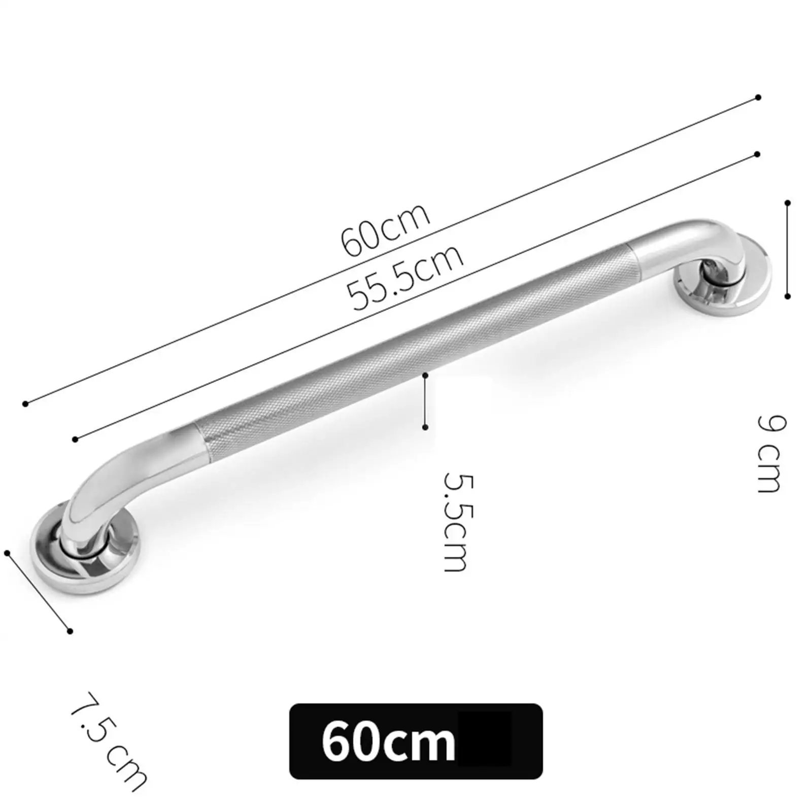 Shower Grab Bar Handle 23.6inch Anti Scratch Thicken Bathroom Balance Bar Safety Hand Rail Support Durable Elderly Senior