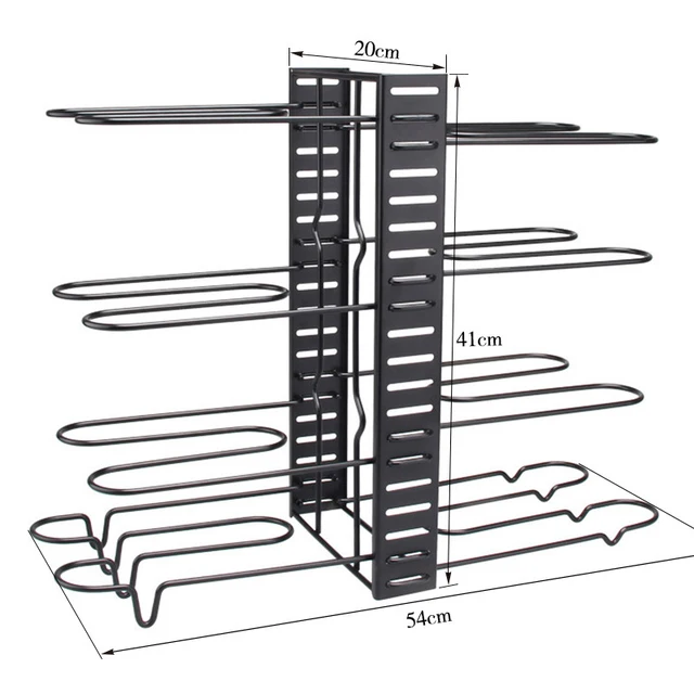 Dropship 8 Tier Pots And Pans Lid Organizer Rack Holder, Adjustable Pot  Organizer Rack For Under Cabinet, Pot Rack For Kitchen Organization And  Storage, Black to Sell Online at a Lower Price