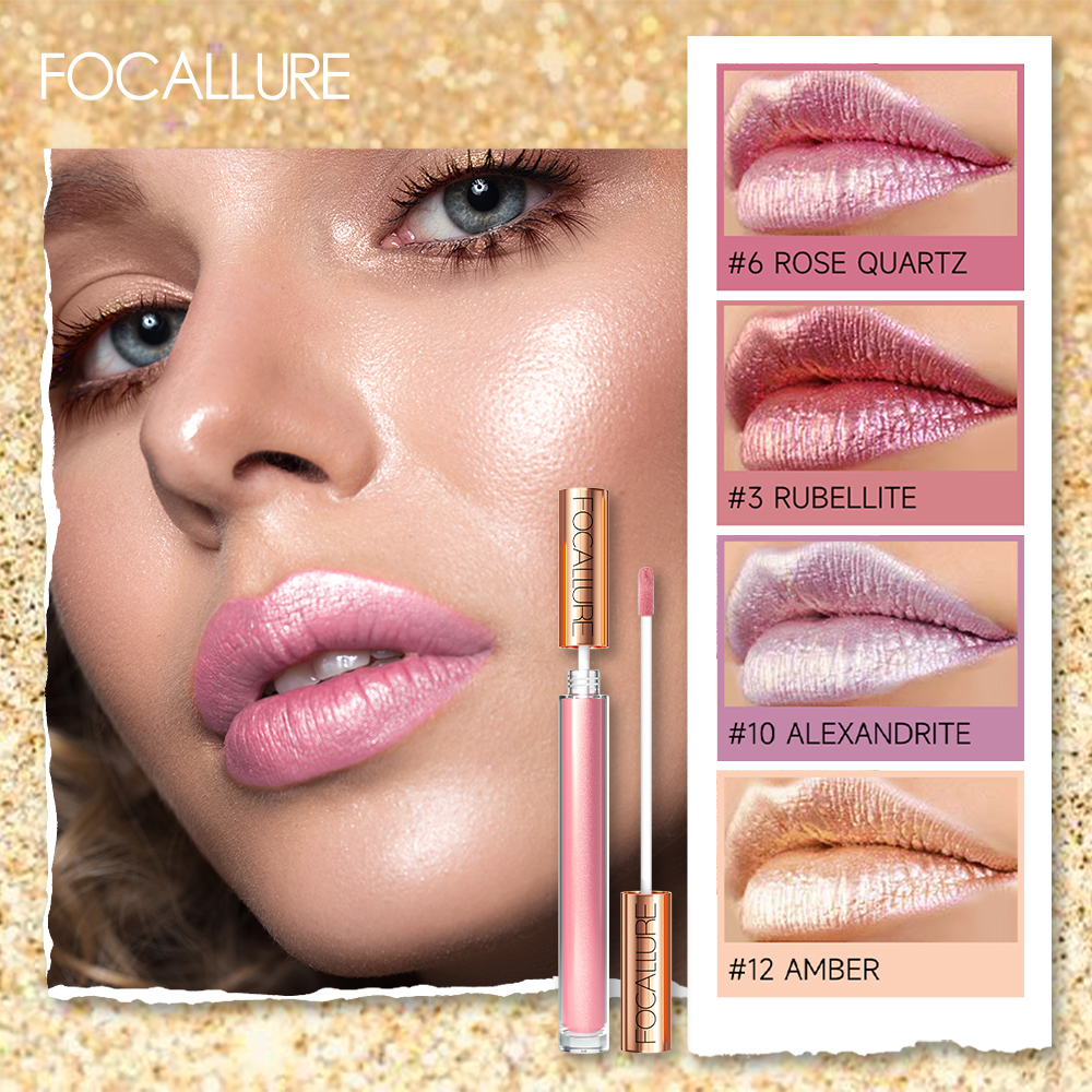 Best of FOCALLURE Chameleon Liquid Lipstick 12 Colors Pearlescent Diamond High Pigmented Glitter Metallic Lip Gloss Lip Makeup Cosmetics Reviews & Tips