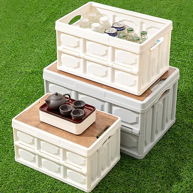 Foldable Storage Box with Wooden Lid – Travillax Outdoors