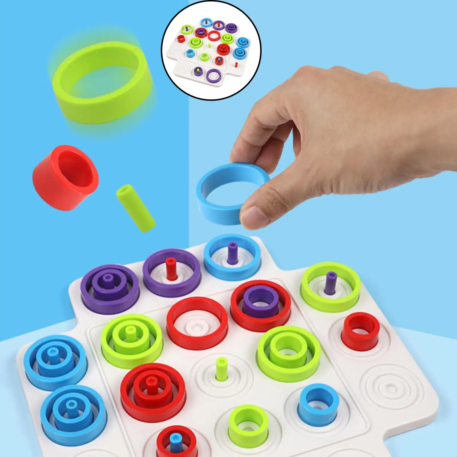 Children Rings Chess  Educational for Toddlers 1-5 Years Old Kids